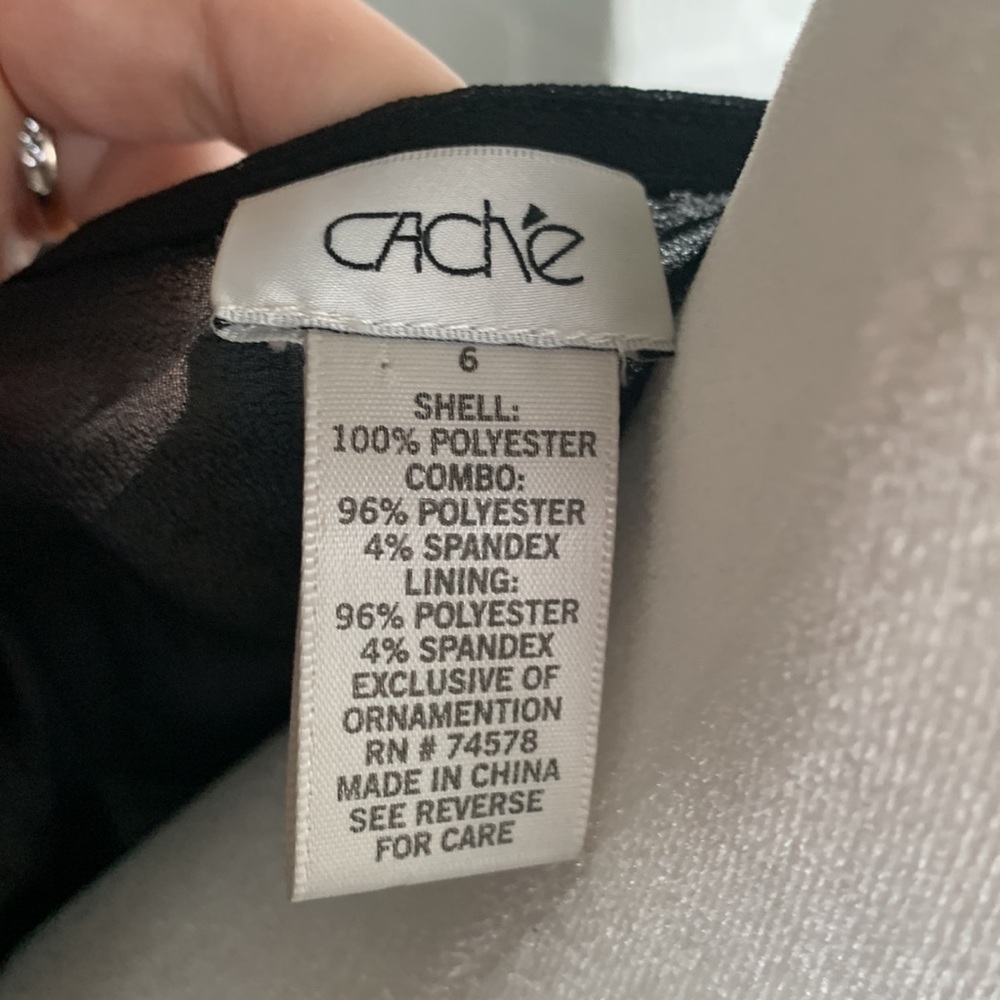 Cache Sequins Embellished Sheer Elegant Black Eve… - image 5